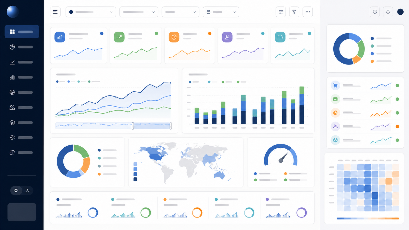 Executive KPI dashboard mockup for a growing company